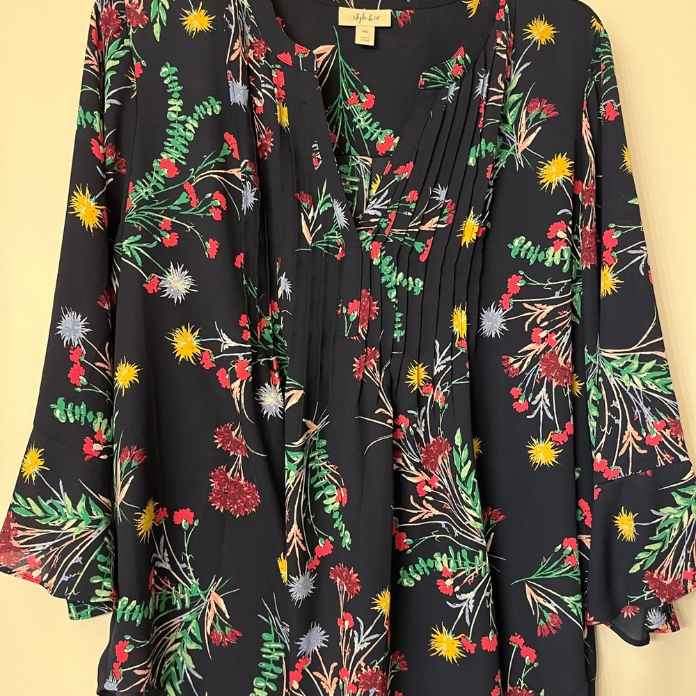 Floral Navy Blouse by Style & Co.